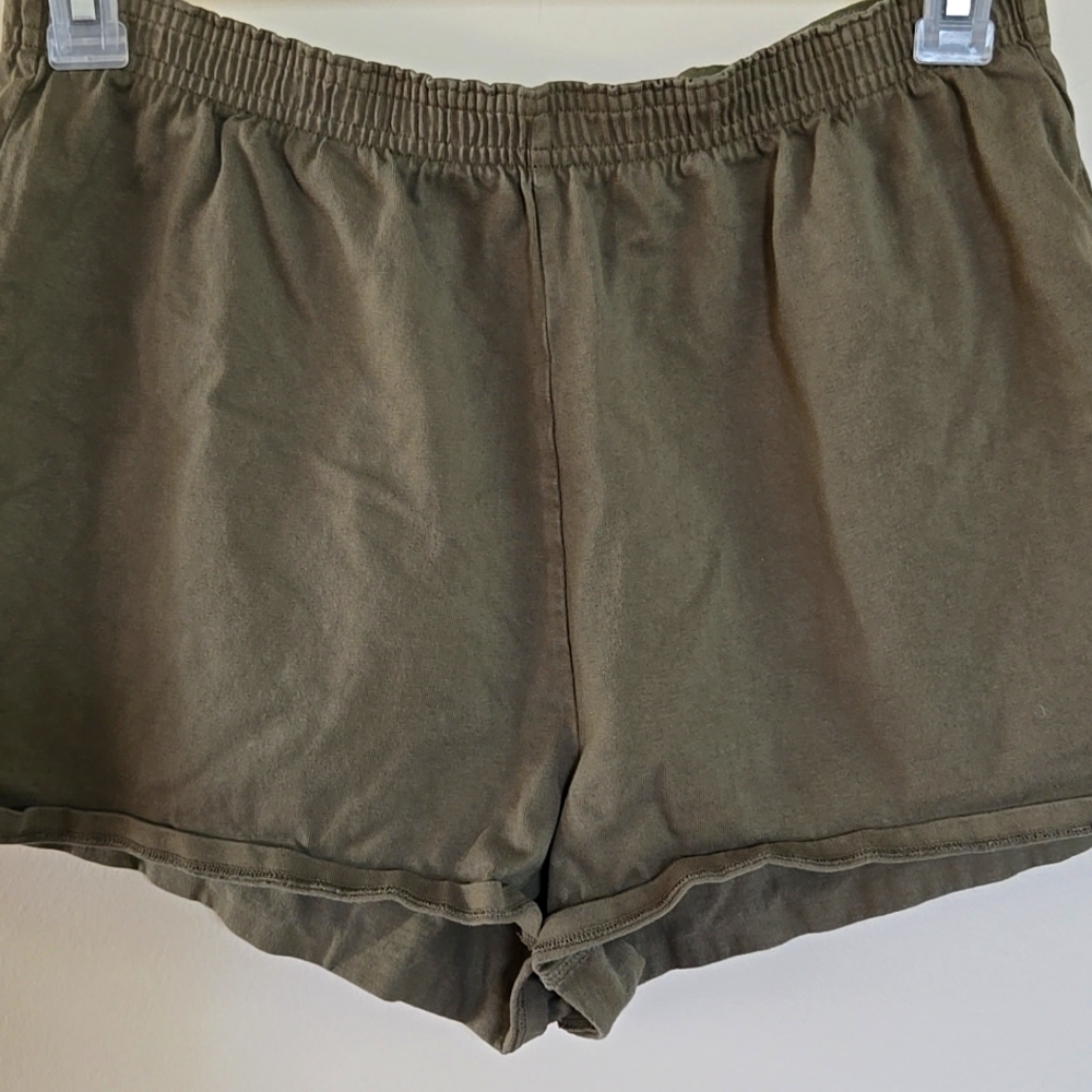 SKIMS Green Athletic Shorts Lightweight Elastic Waist